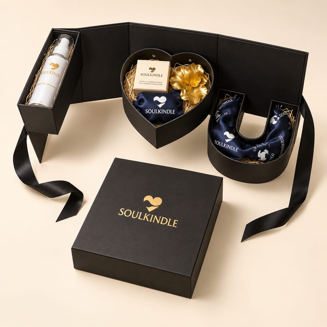 SoulKindle Date Night Cube mit arrangiertem Inhalt