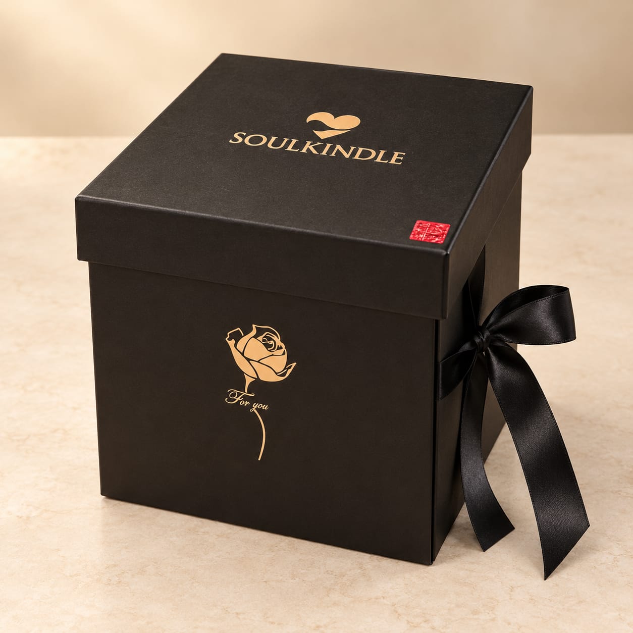 Schwarzer SoulKindle Date Night Cube mit goldener Prägung